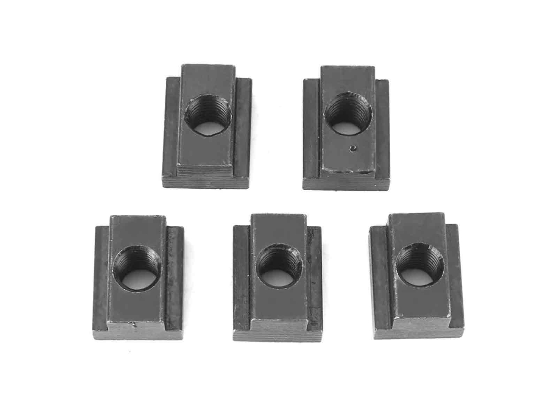 Pacote Com 5 Porcas T M8 Escurecidas, Fixadores Para Corrediças De Mesa De Máquinas-ferramenta.