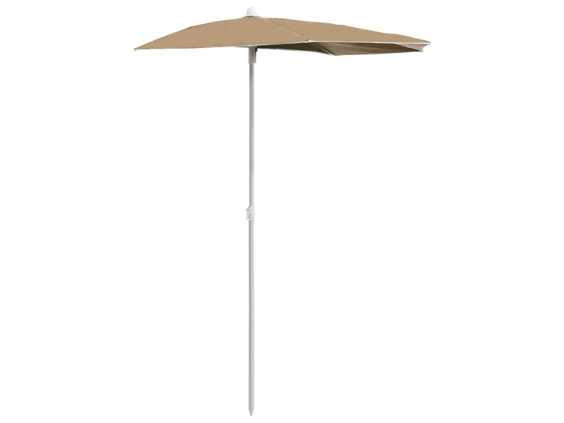 Maison Exclusive - Guarda-sol Semicircular Com Mastro 180x90 Cm Cinza-acastanhado