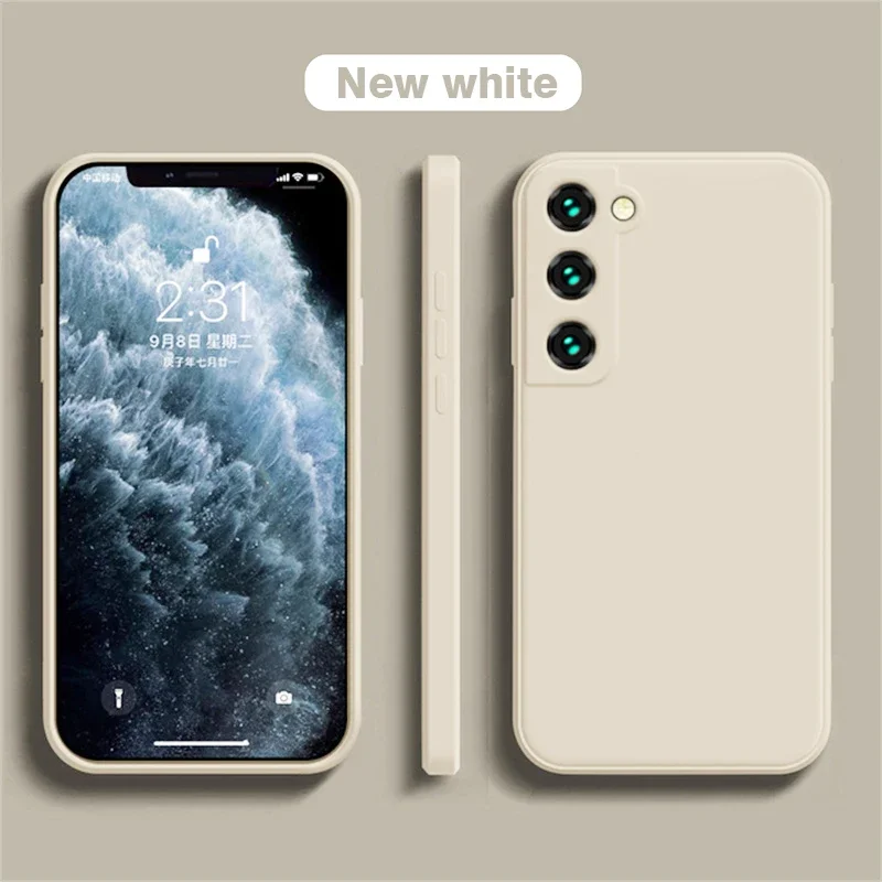 Capa De Silicone Para Celular Samsung (branco Marfim, Galaxy S23 Fe), Capa Traseira À Prova De Choque.