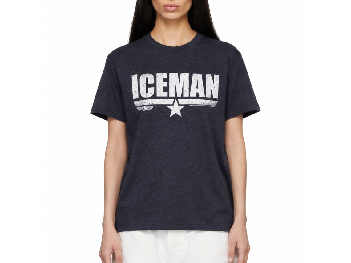 Rockinstone Top Gun Movie Ice Man Heather Navy Adult T-shirt Size:xxxl