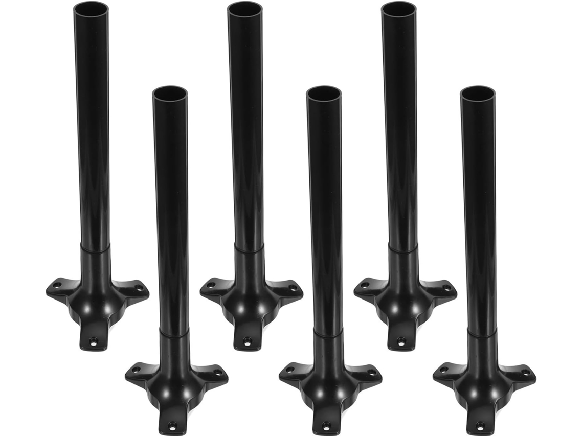 Conjunto De 6 Estacas Pretas De Pvc Para Lâmpada Com Efeito De Chama