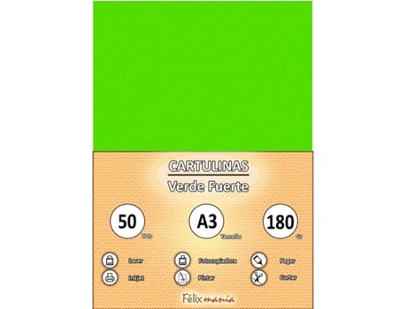 Papelão 180Gr A3 Verde Forte 50 Folhas