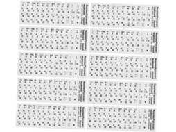 Conjunto De 10 Letras Russas Brancas Com Superfície Antirreflexo Para Computadores E Laptops Instalação Durável E Proteção Garantida. Gokoco