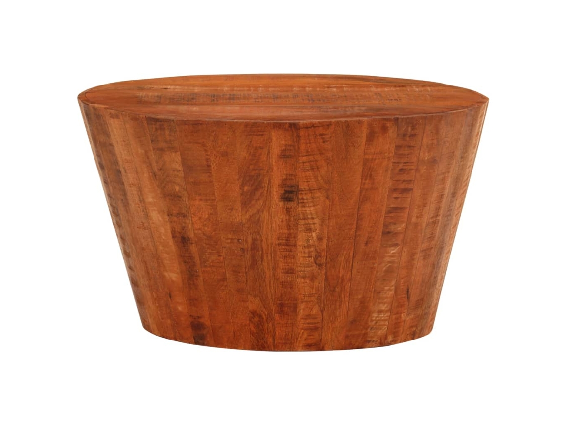 Mesa de Centro Ø 52x30 Madeira de Mangueira Áspera Maciça HARLANV1