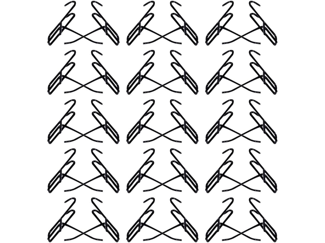 Pacote com 50 Ganchos de Parede Pretos em Metal Resistente, 32 Mm X 10 Cm, para Painéis Perfurados. SFUSHOS