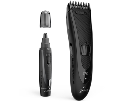 Máquina de Cortar e Aparar Cabelo Black Titanium T744 GA.MA