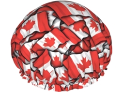 Touca De Banho Com Estampa Da Bandeira Canadense – Reutilizável, Dupla Camada, Essencial Para Viagens, Hotéis, Salões De