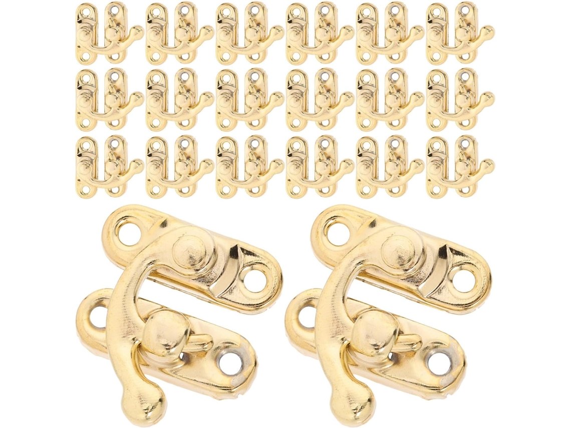 Conjunto De 24 Fechos Vintage De Ferro Para Caixas E Estojos De Joias | Acabamento Dourado