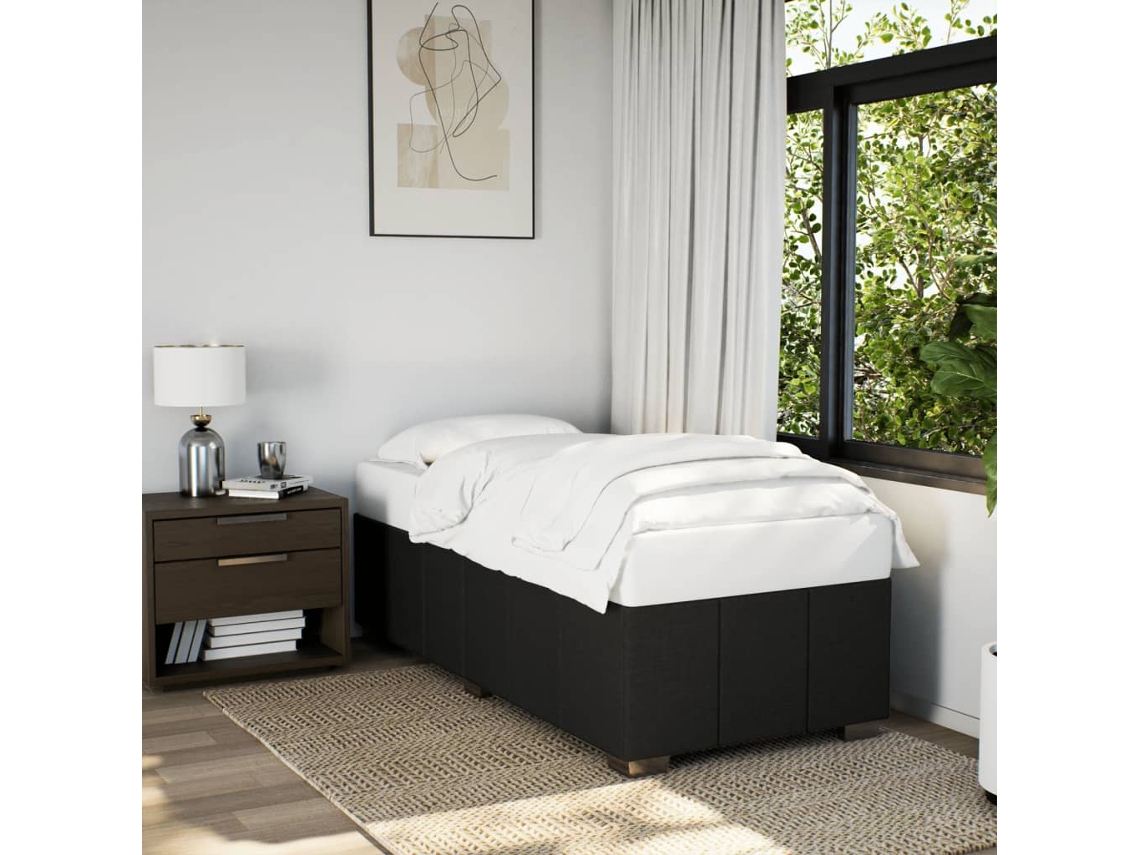 Vidaxl Estrutura De Cama Sem Colchão 90x190 Cm Tecido Preto