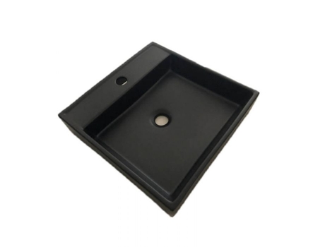 Piazza Lavatório de Bancada Quadrado Lavatório Quadrado Cerâmico Robusto e Refinado Fácil Manutenção Preto