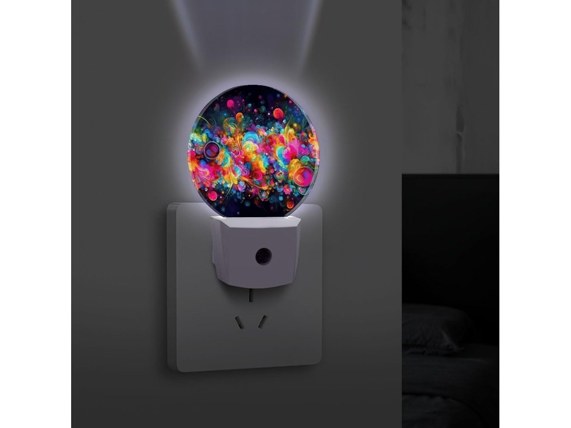 Luminária Noturna De Parede Colorida E Brilhante Com Sensor