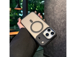 Capa Para Iphone 17 Pro Max Preta, Magnética, Com Toque Fosco E Transparente.