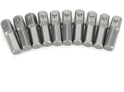 Conjunto De 10 Adaptadores Soquete, Haste Hexagonal 1/4" Para Encaixe