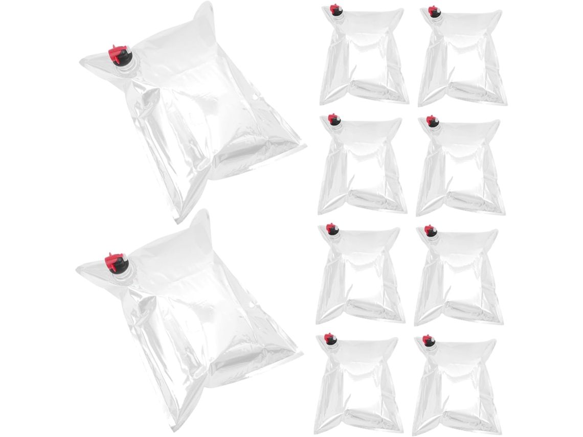 10 Sacos Reutilizáveis Para Vinho Com Válvula - Bolsas Práticas Para Viagens E Armazenamento De Líquidos