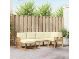 Vidaxl Conjunto De Sofás Para Exterior 6 Unid. Branco E Creme