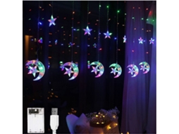 2026 luz de Ventana Cortina Led Luces Hadas Luna Estrella Con Batería Usb Interior Exterior Fiesta Dormitorio