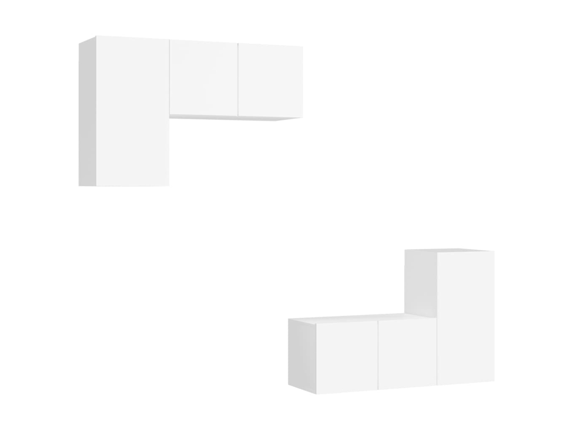 Tv Cabinet Set, Tv Cabinet Sets Vidaxl Branco Madeira Processada (n/a)