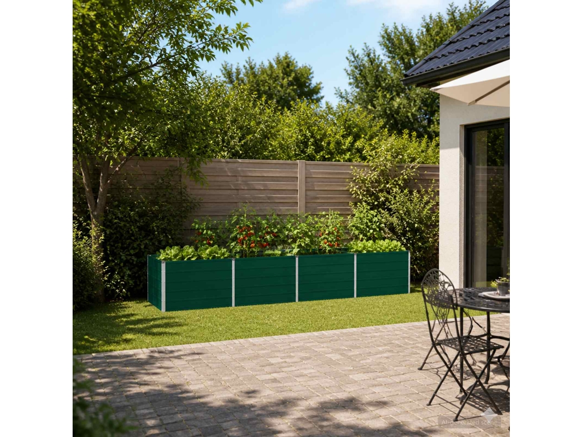 Vidaxl Cama De Jardim Elevada Verde 320 X 80 X 55 Cm