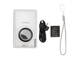 Câmera Digital 4k 64mp Com Autofoco Zoom Digital 18x Tela Colorida De 2,8 Polegadas Reprodutor Mp3 700mah Para Viagens Branco