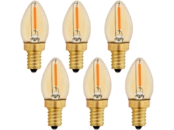 Rebe lâmpada Led C7 E12 220v 0.5w Substituição 5w Quente 2200k Não Regulável Decorativa 50lm Pacote de 6