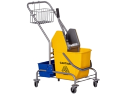 Carro de Limpeza Profissional com Balde de 25 Litros, Rodas e Rodapé Removível 72x49,5x95 Cm Amarelo S/MARCA