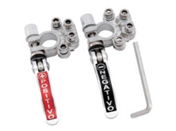 Conectores de terminais de bateria automotiva com desconexão rápida, garras positivas e negativas com chave Allen.