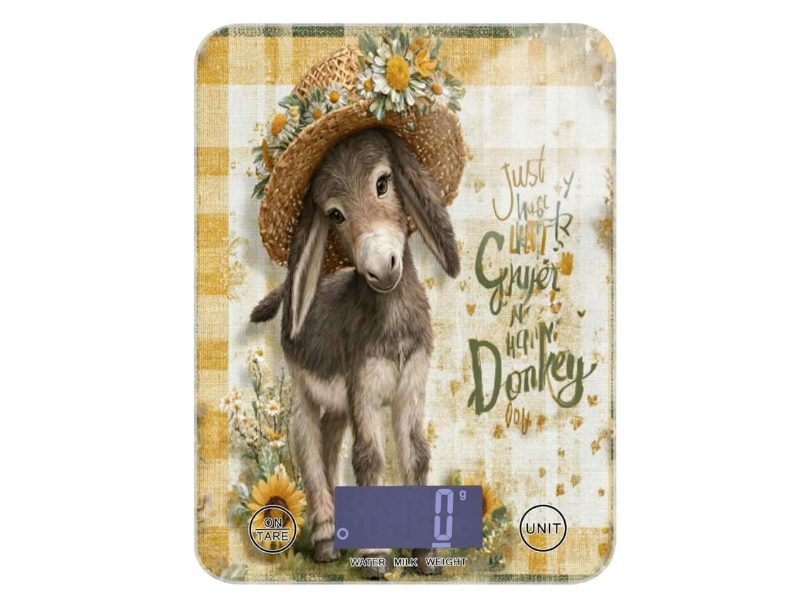Balança Digital De Cozinha Portátil Just A Girl Who Loves Donkey Pesar Alimentos, 5kg 5g 11lbs 1oz, Com 4 Peças
