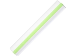 Régua de texto verde de 15 cm com lupa de acrílico para leitura, dupla função, ideal para estudantes e entusiastas.