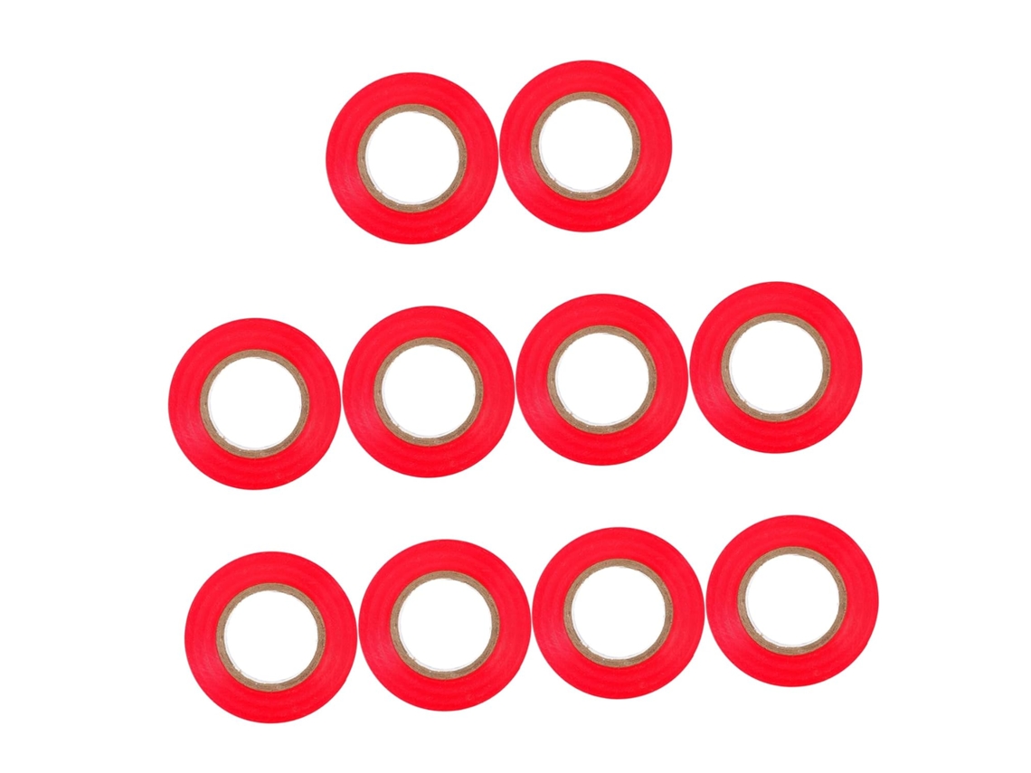 Heallily 10-rolos De Fita Isolante Elétrica Pvc Vermelha Para Uso Externo, Alta Isolação E Leve, Adequada Para Proteção