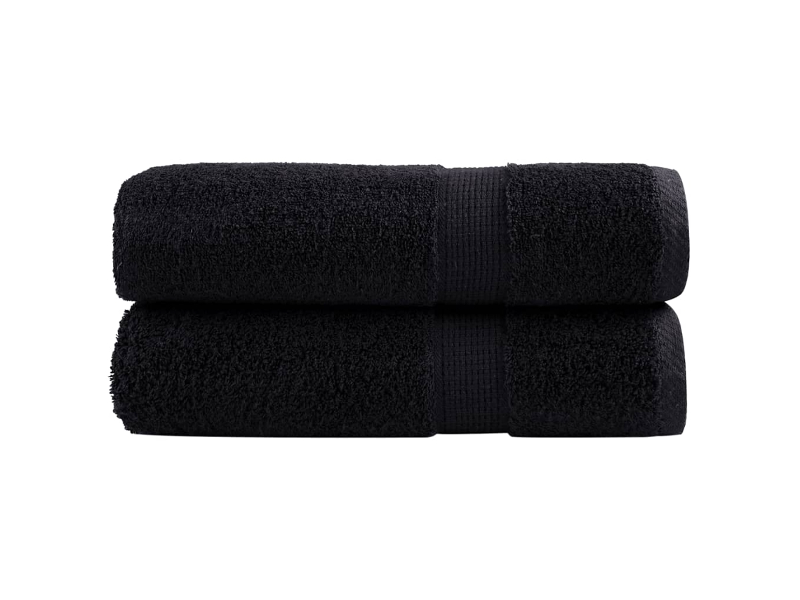 Vidaxl Toalhas De Mãos Premium Solund 2pcs 50x100 Cm 600 Gsm Preto
