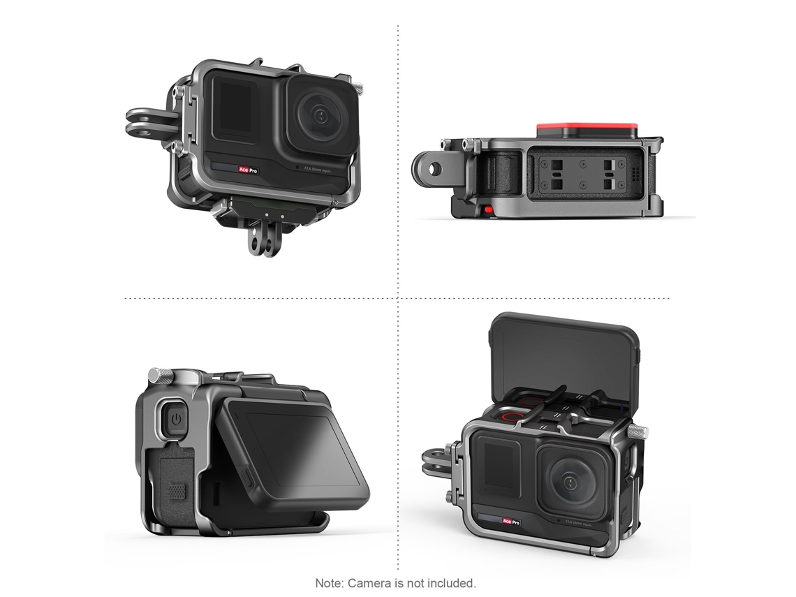2026 jaula Protectora para Cámara Insta360 Ace Pro, Jaula de Vídeo Metálica para Cámara Insta360 Ace
