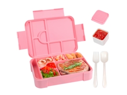 Lancheira Bento Compartimentada Hermética Para Crianças E Adultos, Adequada Para Refeições Frias E Quentes Czhhmart Rosa