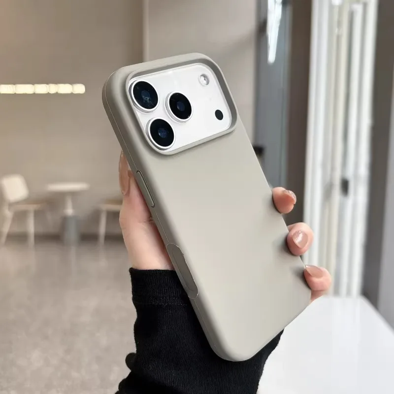 Capa Protetora De Silicone Líquido Para Iphone (cinza Titânio, Iphone 13), Resistente A Impactos E Com Parte Traseira Macia E Acolchoada.