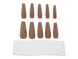 10pcs Unhas Falsas De Cofre Longas Prensáveis De Gesso Para Manicure Decoração Feminina N5355-04