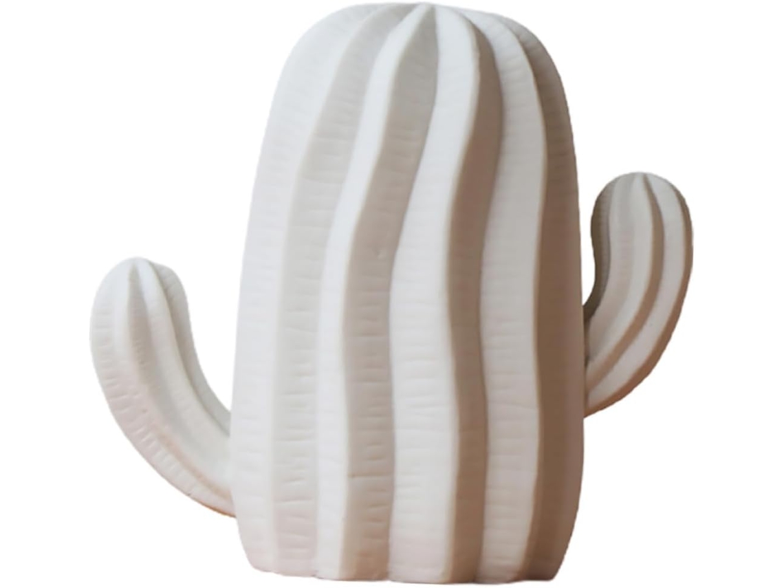Conjunto De 3 Enfeites De Cactos Em Cerâmica Branca, Peças De Arte Moderna Para Uso Interno E Externo.