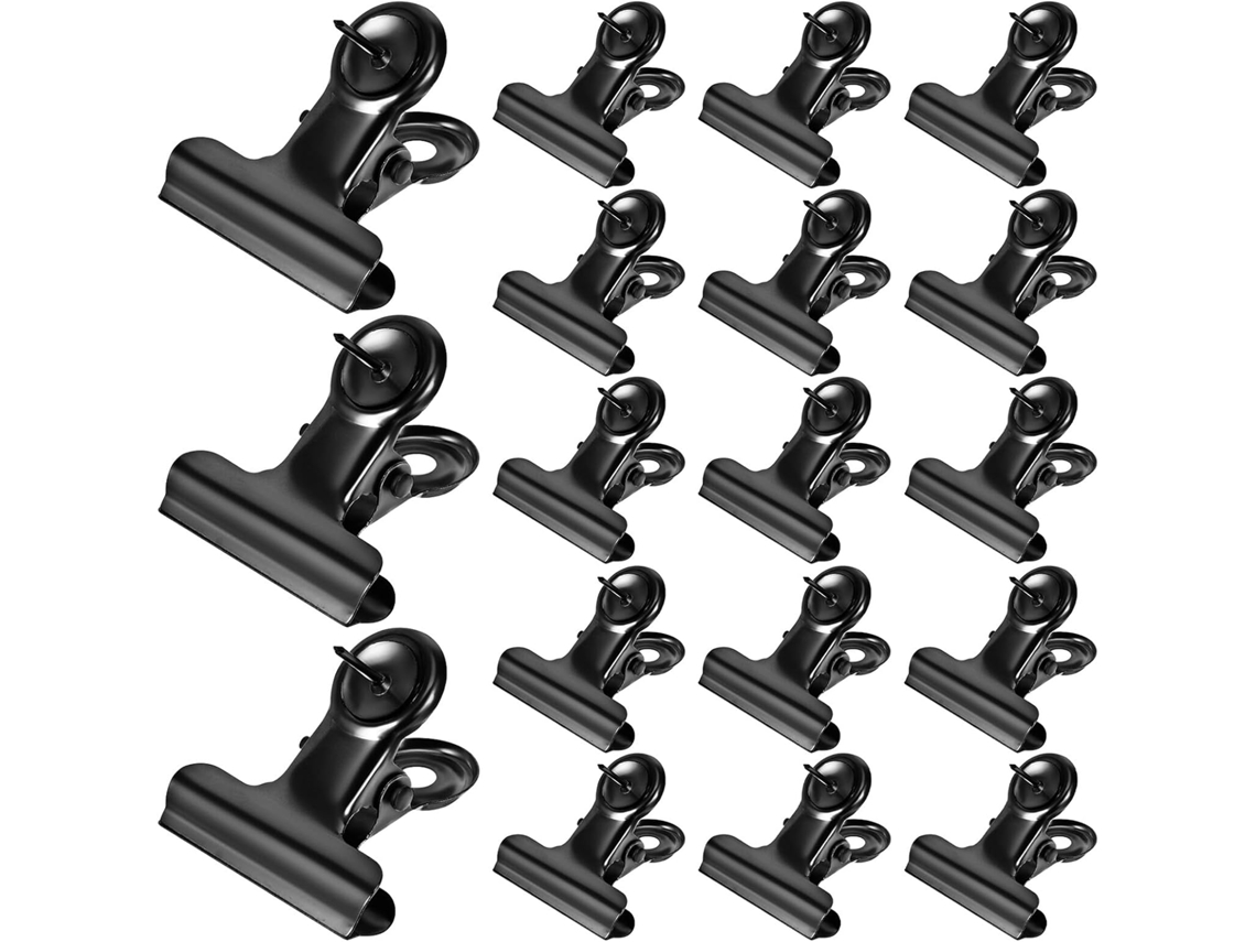 Conjunto de 30 prendedores decorativos de metal marrom com clipes resistentes para fotos e organização, ideias para decoração.