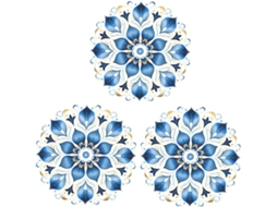 Conjunto Com 3 Adesivos De Parede Mandala, Decoração Adesiva Para Janelas.