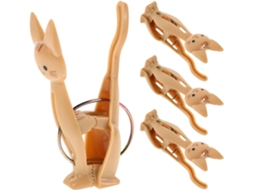 Conjunto de 4 pinos de plástico para sacolas com estampa de gato, pinos de plástico resistentes com vedação hermética.