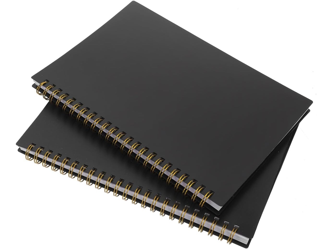 2 Peças De Carnet De Comptabilité Capa Em Pp Preto E 60 Folhas De Papel Resistente Para Uso Profissional E