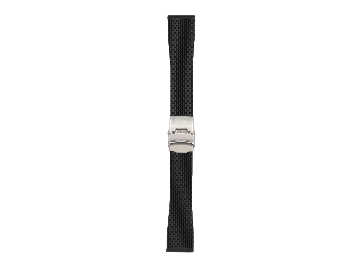 Pulseira de silicone para relógio, 18-24mm, preta, para substituição.
