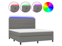 Box Spring Bed, Box Spring Beds Vidaxl Cinzeto Tecido (160 X 200 Cm)