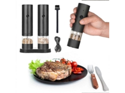 Moedor Elétrico De Sal E Pimenta, Recarregável Via Usb, Com Ajuste De Moagem. VONKELIOS