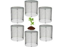 Gaiolas de Arame para Plantas, 6 Peças, com Base e Hastes, Proteção Contra Coelhos, Esquilos e Veados, Flores, CHABERLU
