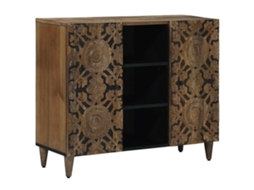 Vidaxl Buffet Castanho 90 X 33,5 X 75 Cm Madeira De Manga Maciça