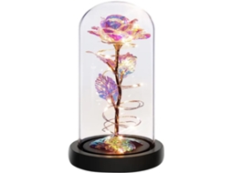 Rosas Artificiais Luminosas em Cúpula de Vidro, Presente Perfeito para Mulheres, Ideal para o Dia Dos Namorados, Presente Ideal para Mães BRILVIBERA