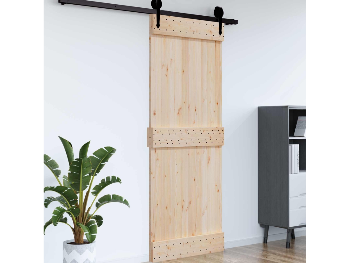 Vidaxl Porta Narvik 95 X 210 Cm Madeira De Pinus Sólida (não Tratada)