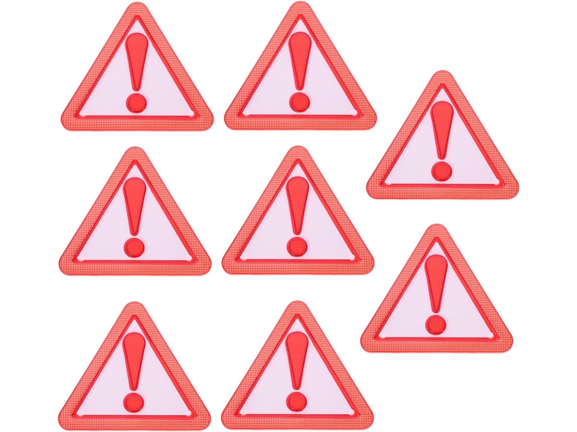 Conjunto De 8 Triângulos De Sinalização De Velocidade Reduzida Em Plástico Vermelho.