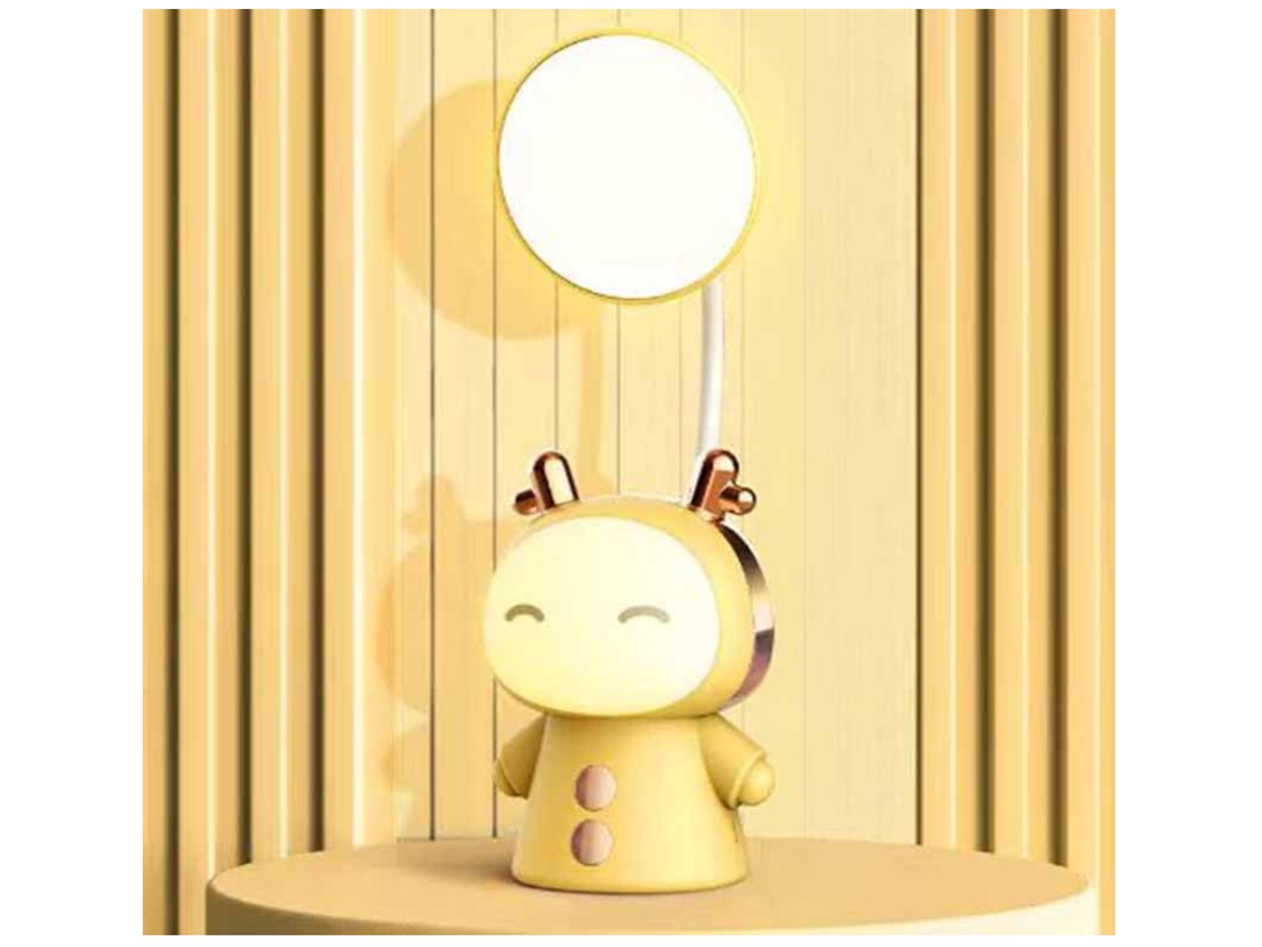 Candeeiro de Mesa Infantil com Luz Noturna Abajur Bonito de Desenho Animado 360° Pescoço de Ganso Led Luz de Leitura Dobrável para Quarto BISBISOUS