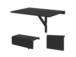 Mesa Dobrável Montada Na Parede Que Economiza Espaço Mesa De Cozinha Mesa Dobrável De Parede 80 X 60 Cm Preta Northio