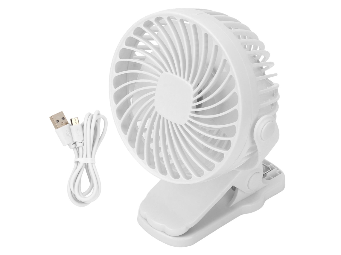 Ventoinha Clip On Usb 720° 3 Velocidades Branco